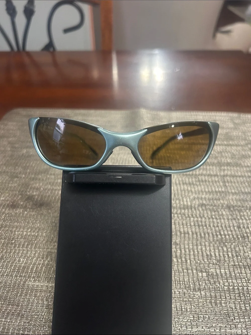 Women's Cat-Eye Sunglasses in Light Teal with Brown Lenses